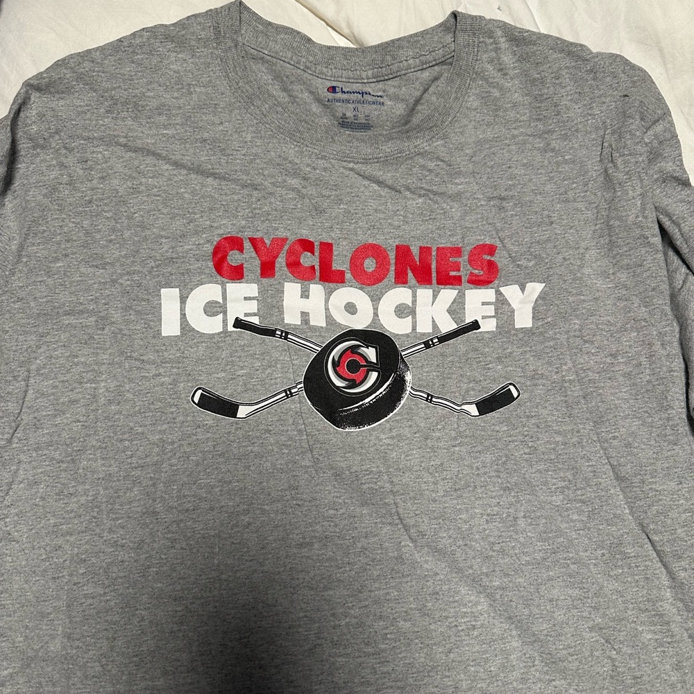 Champion Gray Cyclones Ice Hockey Tee